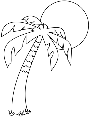 Tropical Island Coloring Page